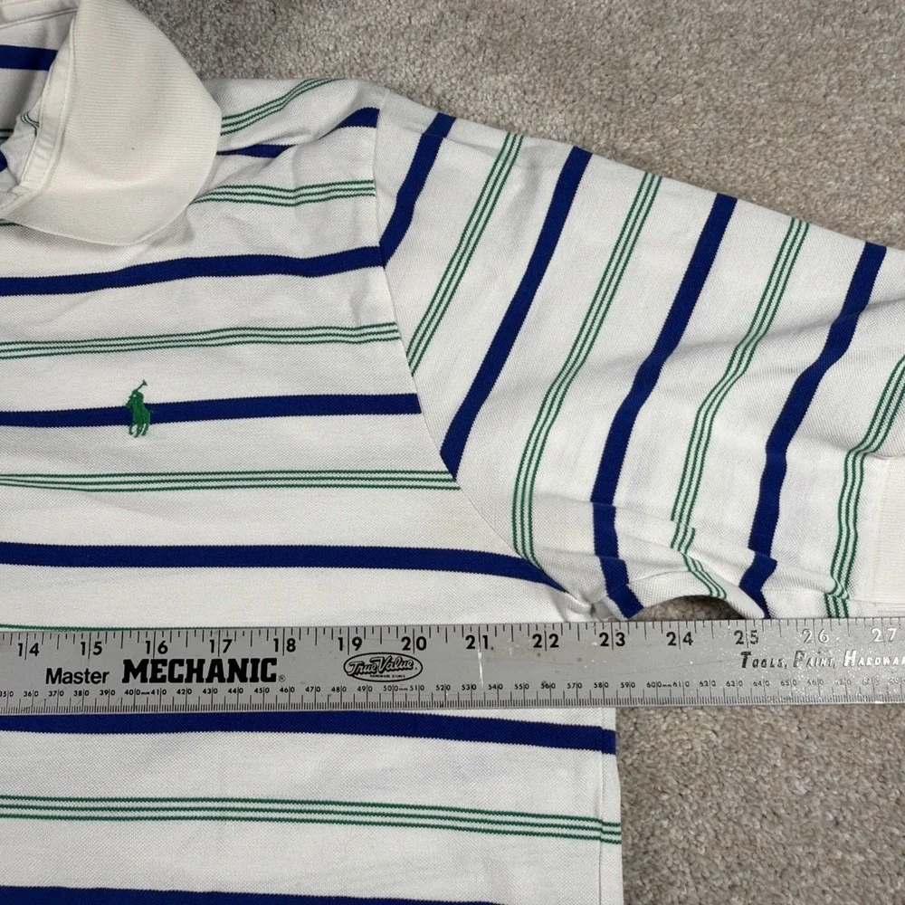 Polo Ralph Lauren Mens Short Sleeve Polo Shirt Large‎ Striped Pima Cotton Golf